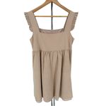Nasty Gal Sleeveless Ruffle Strap Mini Linen Smock Dress in Stone size 6 NWT Photo 8