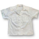 Vintage Elle’s Belles Button Down Shirt Short Sleeve White Sheer Collared Top Size 14 Photo 5