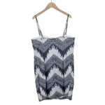 Anthropologie Hutch Naomi Chevron Printed Mini Dress Blue White Size 12 Photo 3