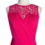 Cynthia Steffe  Ruched Cocktail Dress XS Pink Lace Yoke Button Keyhole Bubble Hem Photo 1