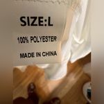 Tulle High Waist Hollow Out Lace Short Sleeve V Neck Long Dress White Size L Photo 7