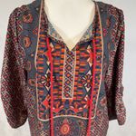 Urban Coco  bohemian tie neck print ethnic style shift dress size small Photo 3