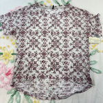 North River Womens M Tie Dye Geometric Print Short Sleeve Tunic Top White Size M Photo 0