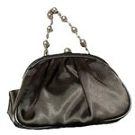 Elegant Black and Silver Clutch with Silver Beaded Handle Photo 0