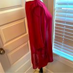 Lily White | Maroon 3/4 sleeve sheer top with front pockets Photo 3