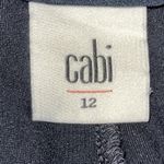 CAbi  Keen Kick Flare Cropped Ponte Pants‎ Navy Blue Snap Detail Size 12 #6043 Photo 8