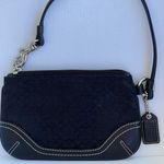Coach NWOT  Black Wristlet Signature Canvas & Leather w dog tag Photo 0