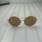 Gold Round Metal Frame Sunglasses Unisex Brown Tint Lenses Vintage Style Photo 1
