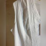 White Sleeveless Midi Dress with Boxy Relaxed Fit crochet details summer cotton Size XXL Photo 1