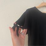 Old Navy 🦋 Black Tie-Sleeve Short Sleeve Top Casual Neutral Comfy Stretch Large Photo 2