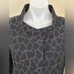 Think Tank Gray & Black Animal Print Wide Collar Hidden Button With Pockets Sz S Photo 3