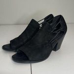 Eileen Fisher Black Suede Peep Toe Heeled Sandal Size 11 Photo 0
