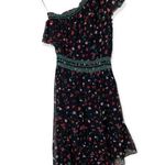 Joie NEW  Size XS Hafsa One Shoulder black Silk floral midi dress asymmetrical Photo 4