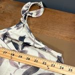 Ces Femme size large linen blend shorts romper tan floral print with pockets NWT Purple Photo 4