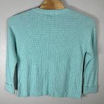 Talbots  Waffle Knit Crewneck Sweater Pullover XLPetite Aqua Cotton Merino Wool Photo 3