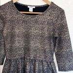 Bar III Gold Black 3/4 Length Sleeve Peplum Top Photo 1