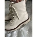 Sanctuary  White Leather Combat Boots Women's Size 7.5 Photo 3