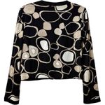 St. John St.‎ John Collection Abstract Knit Zip Wool Jacket Artistic Circle Pattern Small Photo 1