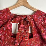 Band of the Free JOELLE CRIMSON FLORAL SMOCKED TOP size medium Photo 7