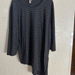Chico's Spring Waves Textured Asymmetrical Hem Tunic Black Gray Size 3 Photo 1