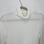 BP White Ribbed Turtleneck Long Sleeve Top Sheer Knit Lightweight Layering Photo 2