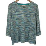 Allison Daley Colorful Knit Sweater Top Multicolor Size Medium Lightweight Photo 0