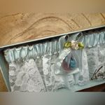 Vintage NOS Kay Shannon blue lace wedding bridal garter Photo 3