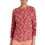 Knox Rose NEW  Burgundy Red Print Long Sleeve Thermal Shirt Top size XXL Photo 1
