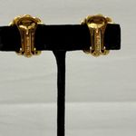 Christian Dior Signed Gold Tone Faux Iridescent Pearl Clip on Earrings Photo 3