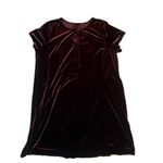 Lane Bryant Burgundy Velvet Short Sleeve Tie Neck Midi Dress Size: 22 Photo 1
