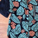 Vintage Carole Little Women's Size 8 Tropical Blouse Top Shirt Button Up‎ Black Photo 1