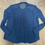 Free People  Navy Lace Detail Top Photo 4