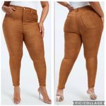 Good American Good‎ American Faux Suede Good Waist Pants Tobacco Brown 15 Photo 3