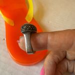 Elegant Silver and mother of pearl marchasite Ring Size 8 Photo 3