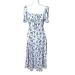 SheIn On / Off Shoulder Corset Top Blue & White Floral Maxi Dress - size XS Photo 1