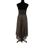 Vintage Roulette Lace Accordion Pleated Semi Sheer Lined Dress Black Size Medium Photo 5