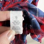 Aerie  Women's Size XL Red Blue Plaid Flannel‎ Boyfriend Pajama Button Up Shirt Photo 6