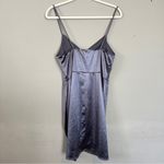 Lulus Forever Your Girl Slate Blue Satin Bodycon Dress NEW Size L Photo 10