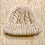 With Nnino Ivory Chunky Knit Wool Blend Beanie Soft Ribbed Photo 3