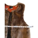 Cynthia Rowley  Brown Faux Fur Vest with Orange Print Lining Size L Mobwife fall Photo 9