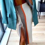 ZARA Fringe Striped Midi Skirt Photo 2