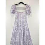 Smith & Quinn Womens Dress Purple Maxi Floral Puff Sleeve Tiered A Line Boho XS Photo 3