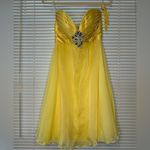 Sherri Hill  Yellow Beaded Short Dress Size 8 Photo 3