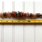 Beaded Necklace Chunky BOHO Leather Cord Orange Pink Gold Bougie Fashion Jewelry Photo 5