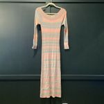 Daily Practice by Anthropologie Ribbed long sleeve stripe Sweater midi Dress S Pink Photo 11