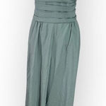 Bebe  Jumpsuit Women's Medium Light Green Halter Wide Leg Open Back Long Photo 0