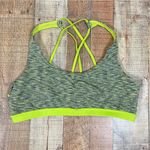 Aspire XL Open Back Strappy Neon Space Dye Sports Bra Boho Workout Gym Yoga Yellow Photo 0