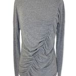 Zella ruched long sleeve tee, So Graceful heather gray gathered workout T-shirt Photo 1