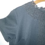 Very Best Vintage 36 XL Black Short Sleeved Lace Trimmed Dress Funeral Photo 1