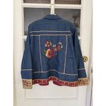 Coldwater Creek Embroidered Denim Jacket size L button collared floral Photo 4